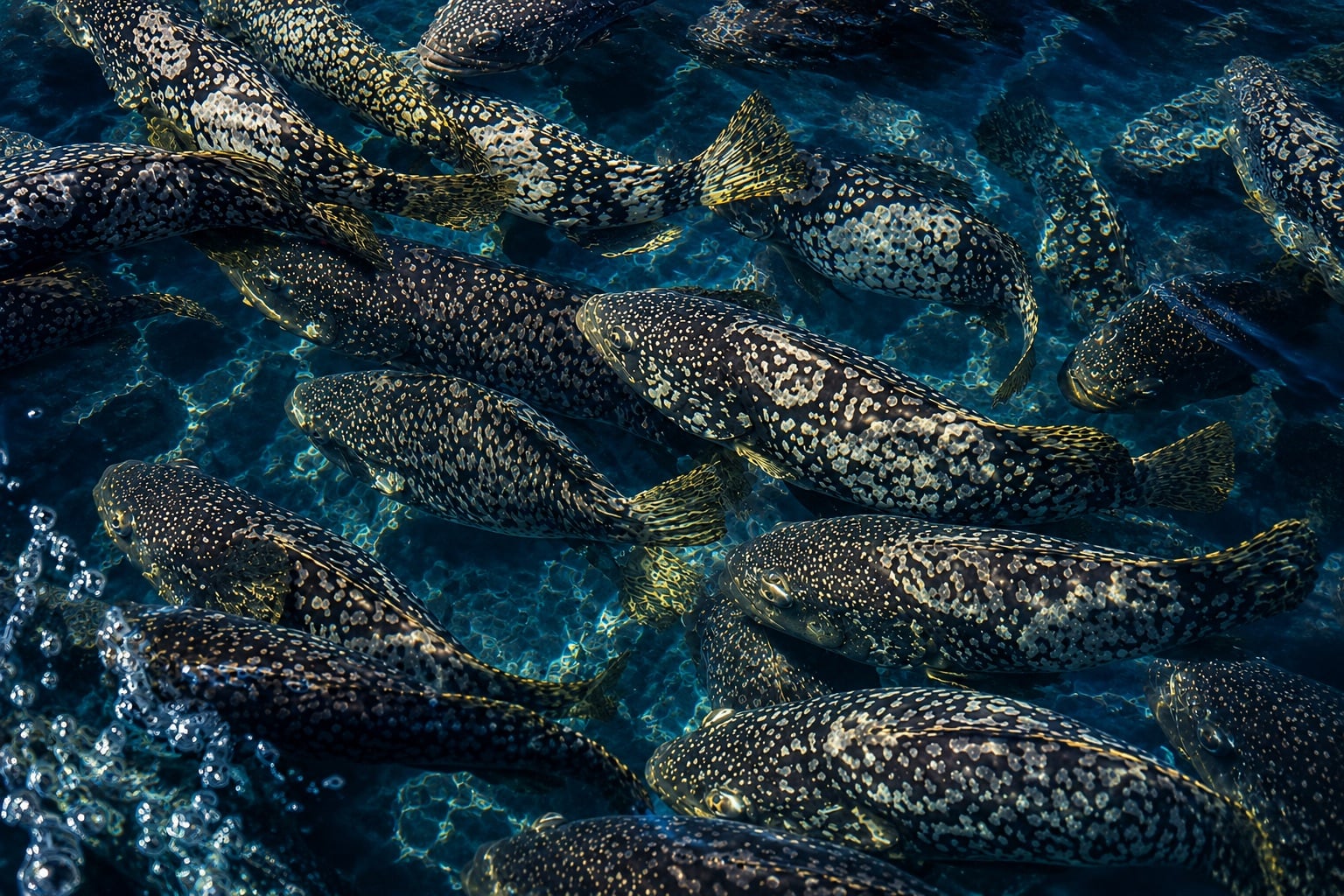 Giant Grouper swimming in an Oceanloop RAS raceway