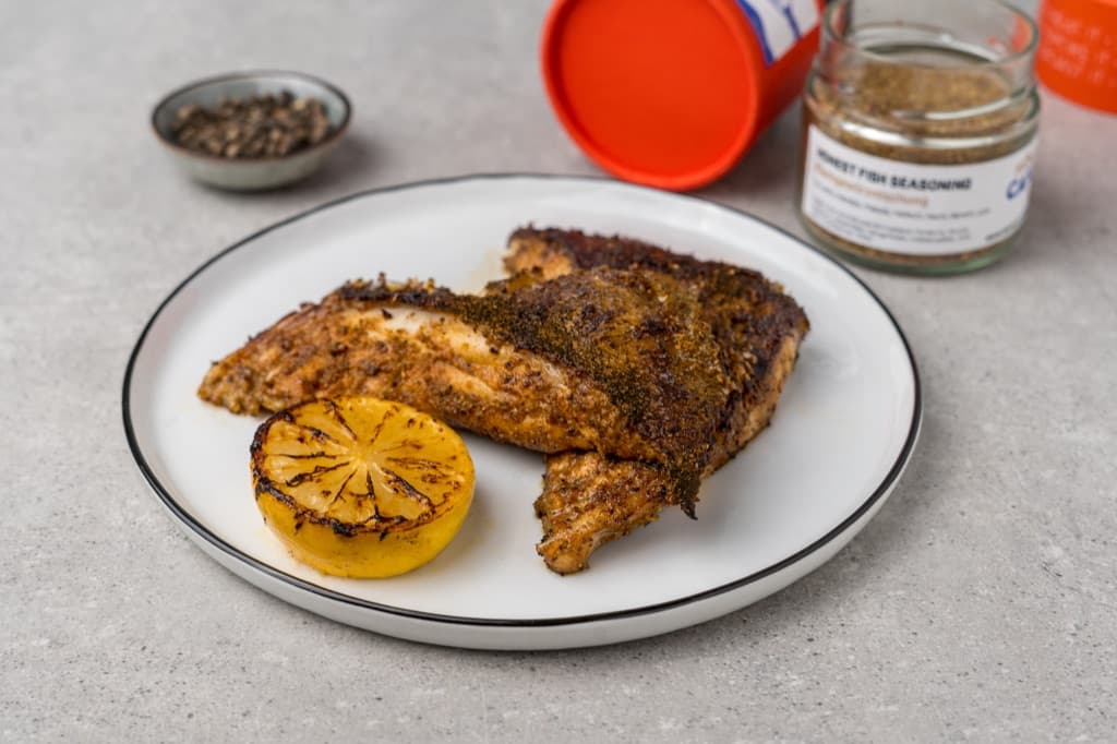 Grouper belly with fish spice rub