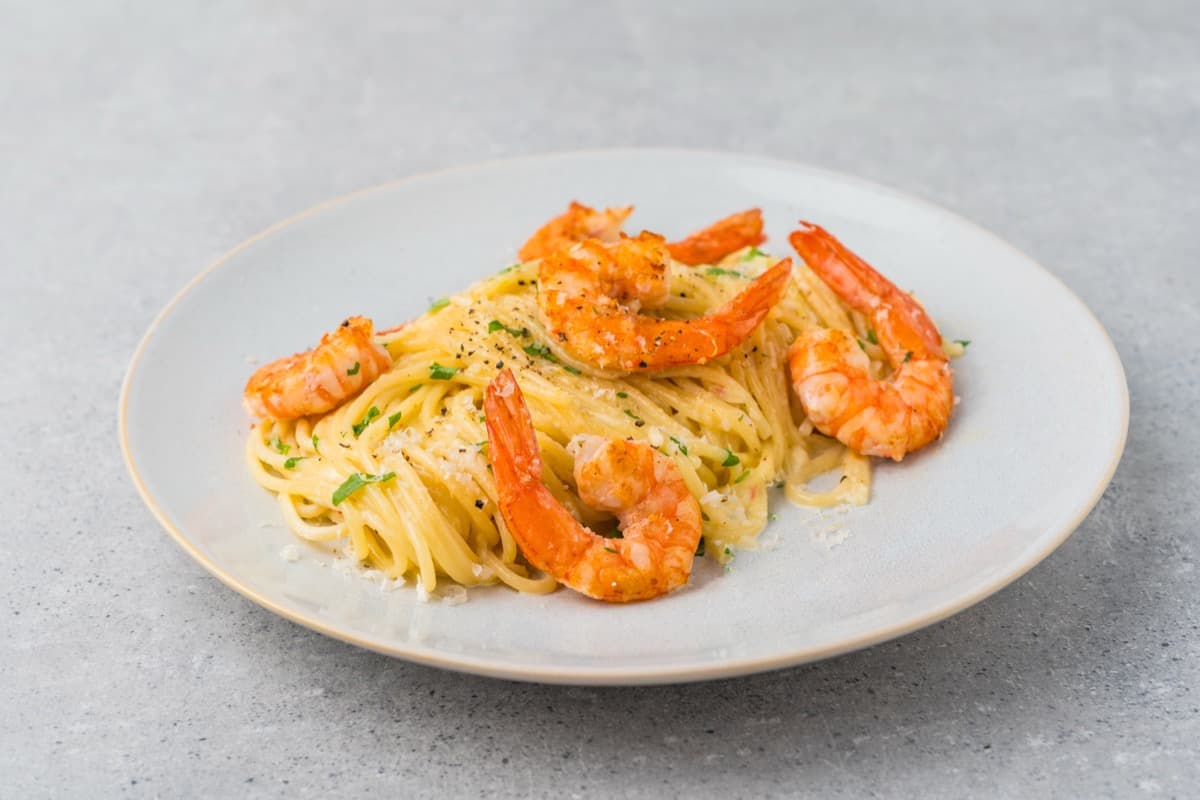 Pasta with shrimp